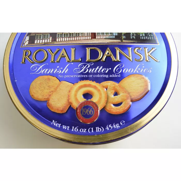 Royal Dansk Danish Butter Cookies 16 Oz. Tin - 7.5" Round