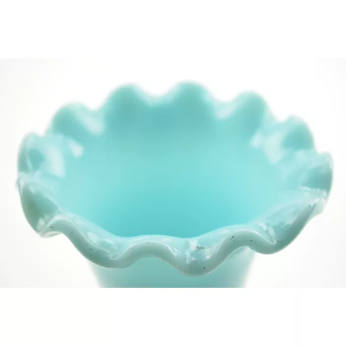 Art Glass Blue Grape Design Vase - 9" Tall