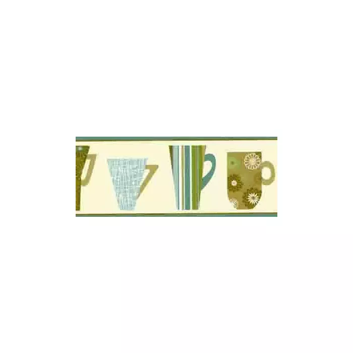 Cafe Chic Teal Wallpaper Border  5511071