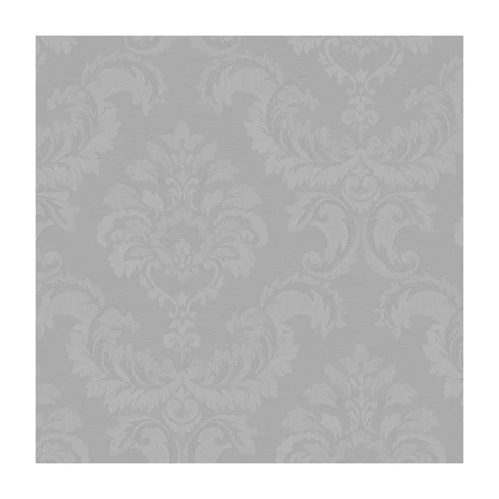 Damask Emboss Wallpaper Metallic Silver Norwall Wallcovering SK34746