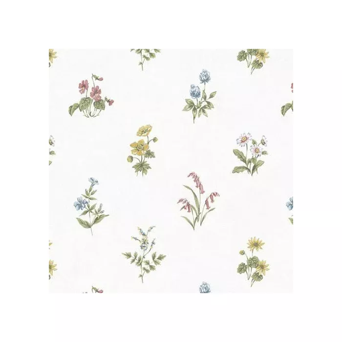 Garden Spot Wallpaper Red, Yellow, Blue Norwall Wallcovering KE29935