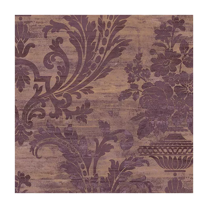 Sari Damask Wallpaper Metallic Gold, Purple Norwall Wallcovering CS35602