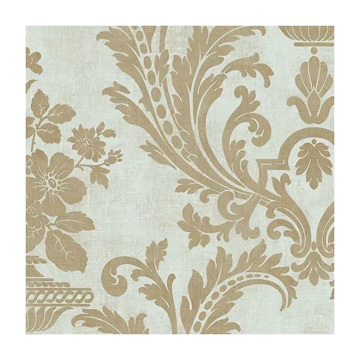 Sari with Texture Wallpaper Light Green, Metallic Gold Norwall Wallcovering SD36155