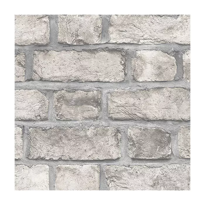 Farmhouse Brick Wallpaper Taupe, Black, Dove, Clay Norwall Wallcovering FH37520