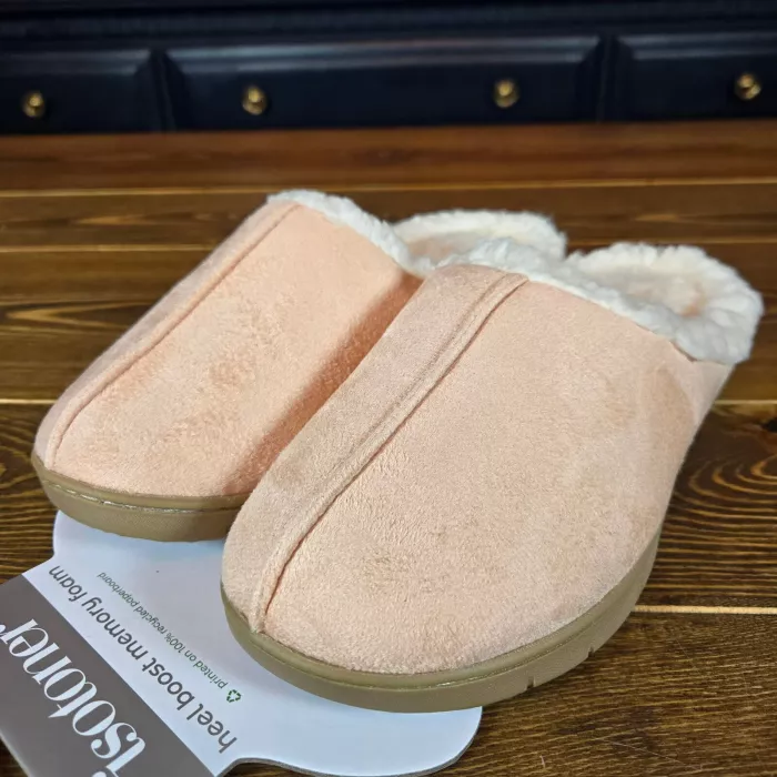 Isotoner Women's Rory Microsuede Hoodback Slippers Evening Sand Sm 6.5 - 7