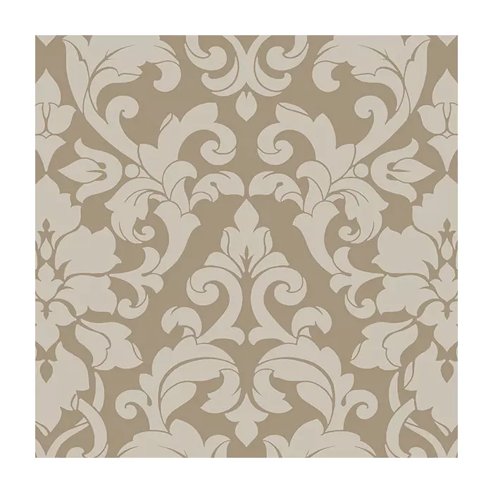 Velvet Damask Wallpaper Taupe, Brown, Metallic Silver Norwall Wallcovering DS29716