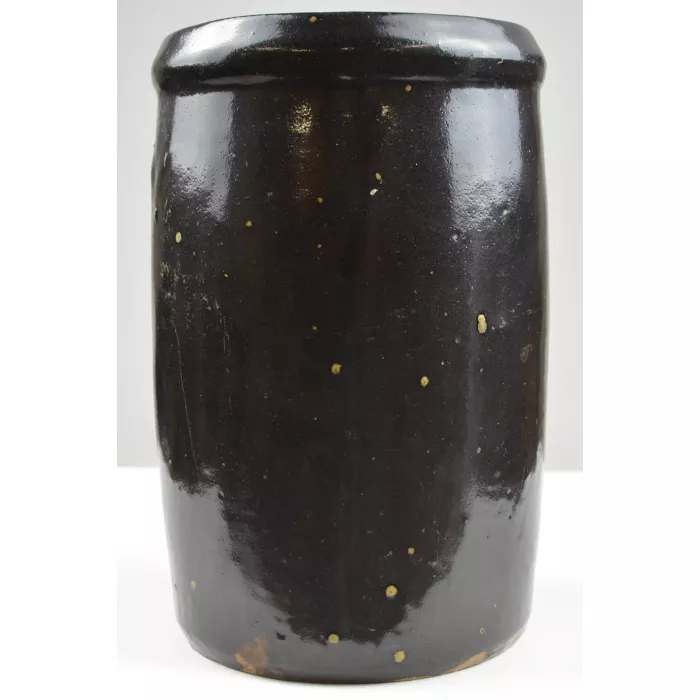 Vintage Stoneware Black Crock - 7.75" Tall