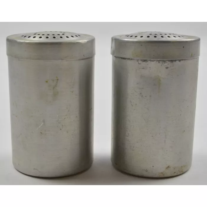 Vintage Aluminum Salt & Pepper Shakers - Made In Italy - 2.75" Tall