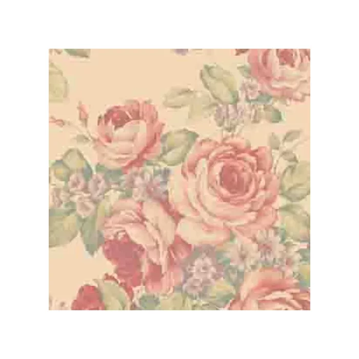 Cluster of Roses Tan and Coral Wallpaper - Norwall Wallcoverings