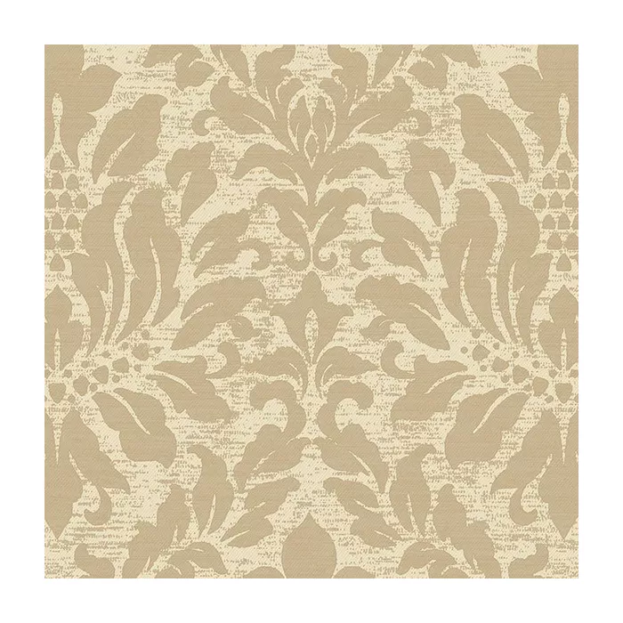 Stitched Damask Wallpaper Cream, Metallic Gold Norwall Wallcovering SD36142