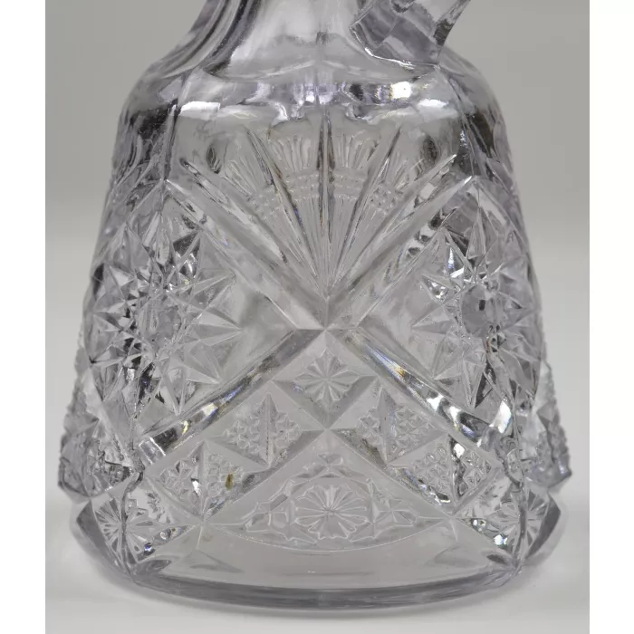 Clear Cut Glass Oil & Vinegar Cruet With Stopper - 7.25" Tall