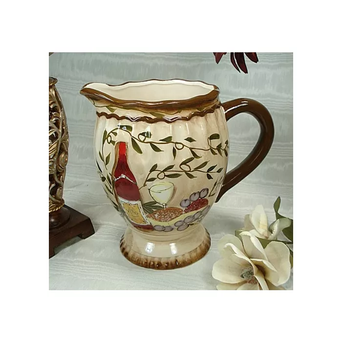 D'Lusso Designs - Tuscan Harvest Pattern - Ceramic Pitcher