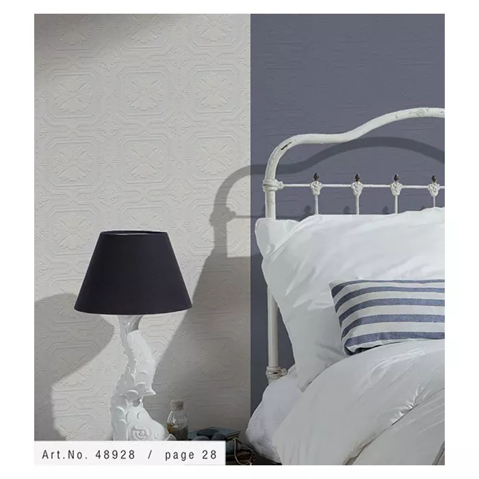Tin Tiles Paintable Wallpaper White Norwall Wallcovering 48928