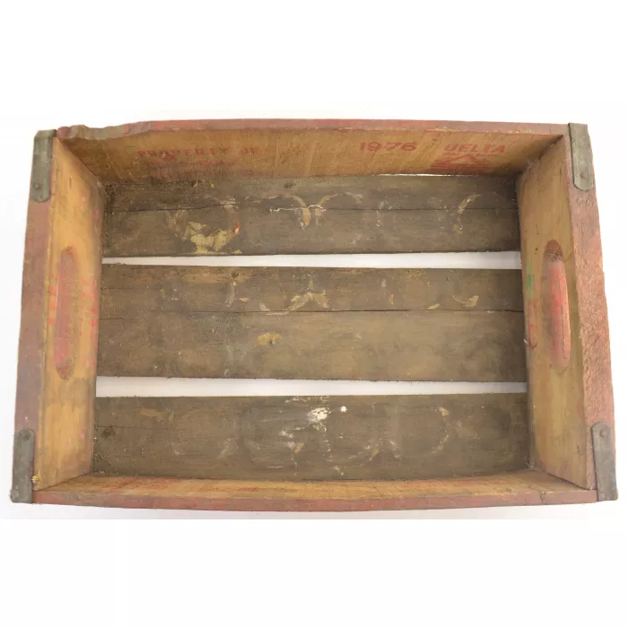 Coca Cola Crate - Red Wooden Coke Carrier - 1976 Delta Case Co., Inc.