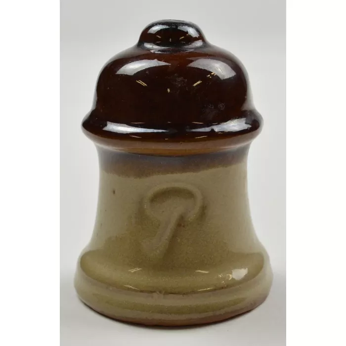 Brown & Beige Bell Shaped Ceramic Salt & Pepper Shakers - 2.75" Tall