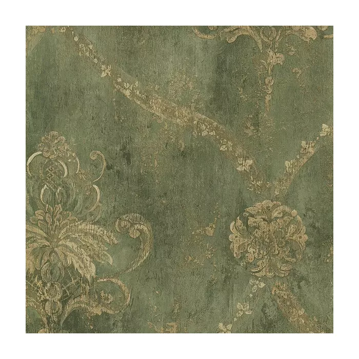 Regal Damask Wallpaper Greens, Beige, Tan Norwall Wallcovering CH22568