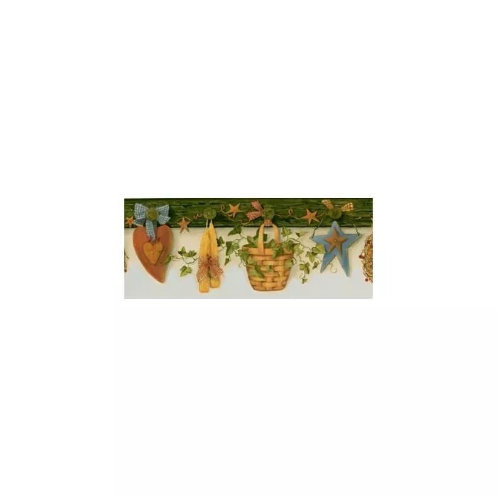 Green Country Pegboard Wallpaper Border FAM65122B