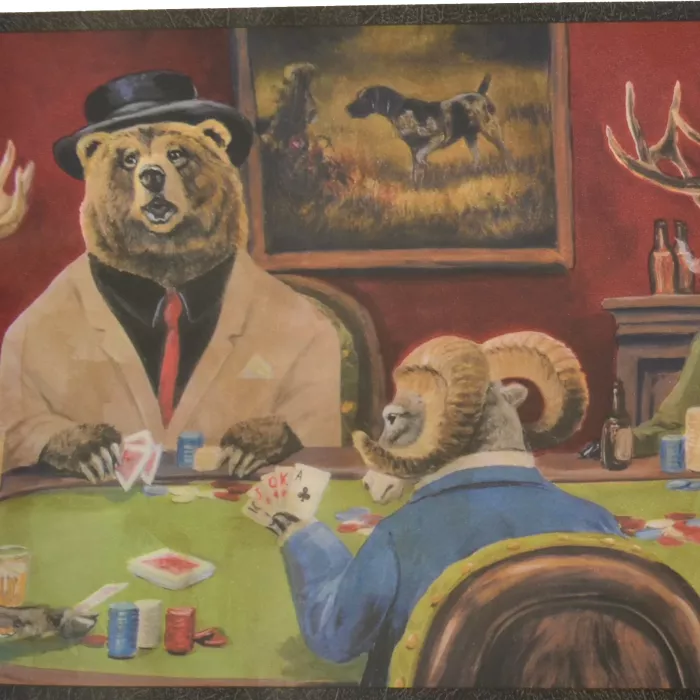 Wallpaper Border Poker Night with Animals