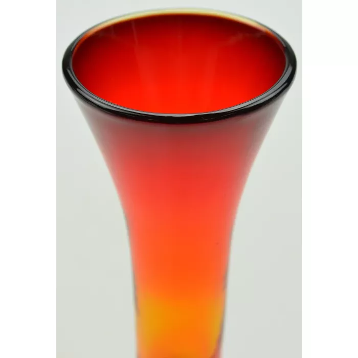 Amberina Stretch Vase - 7.5" Tall - Vintage Collectible