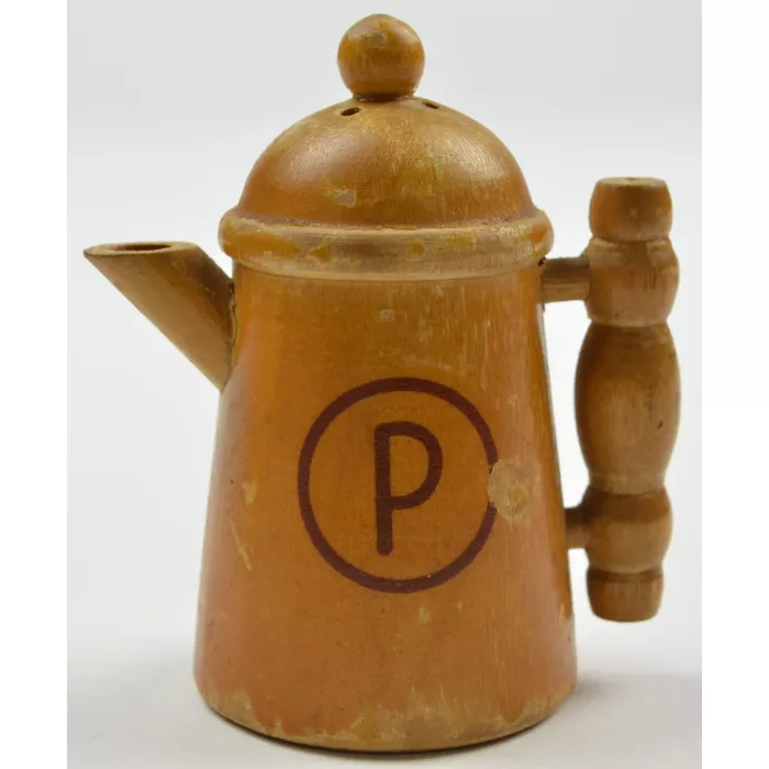 Vintage Wood Tea Pots Salt & Pepper Shakers - 3" Tall