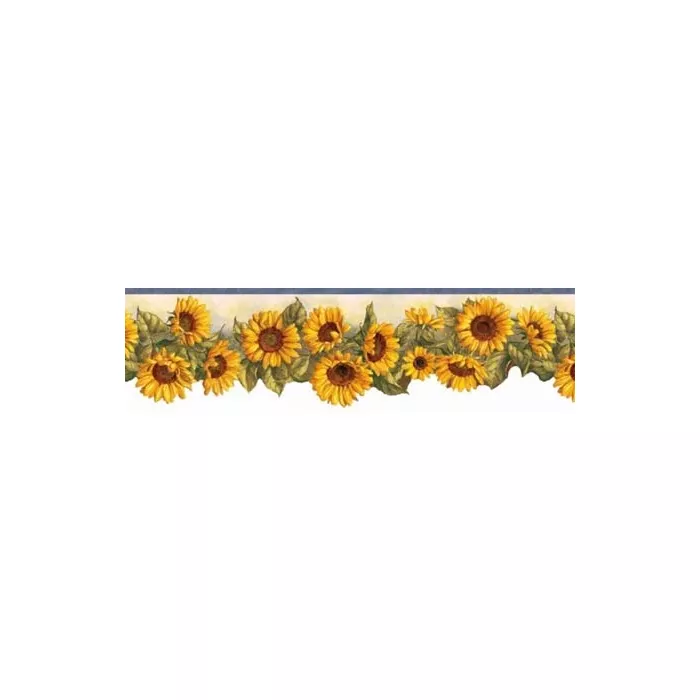 Big Bold Blue Sunflower Wallpaper Border  3 rolls