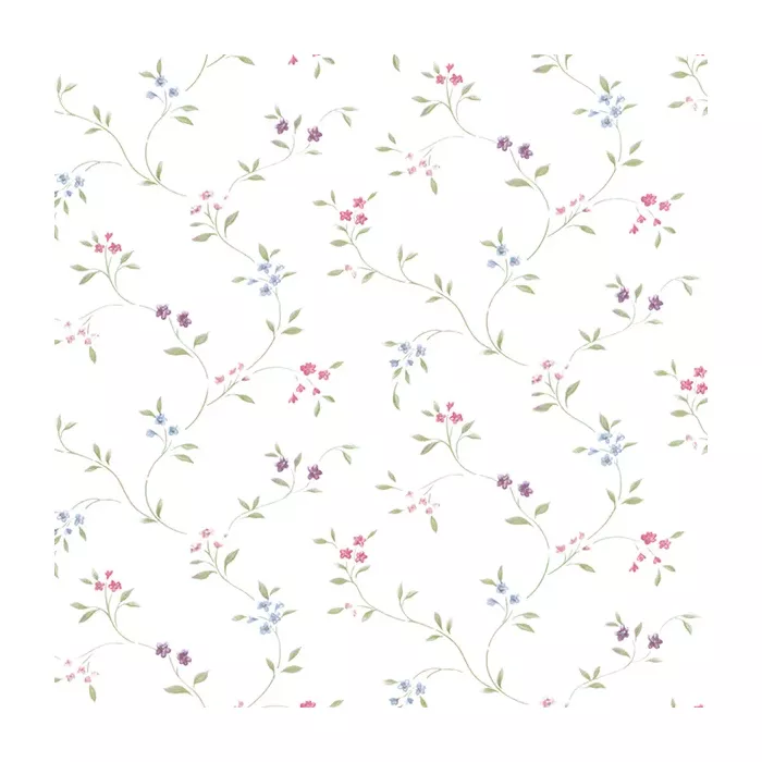 Small Floral Trail Wallpaper Pink, Blue, Green, Purple Norwall Wallcovering PR33801