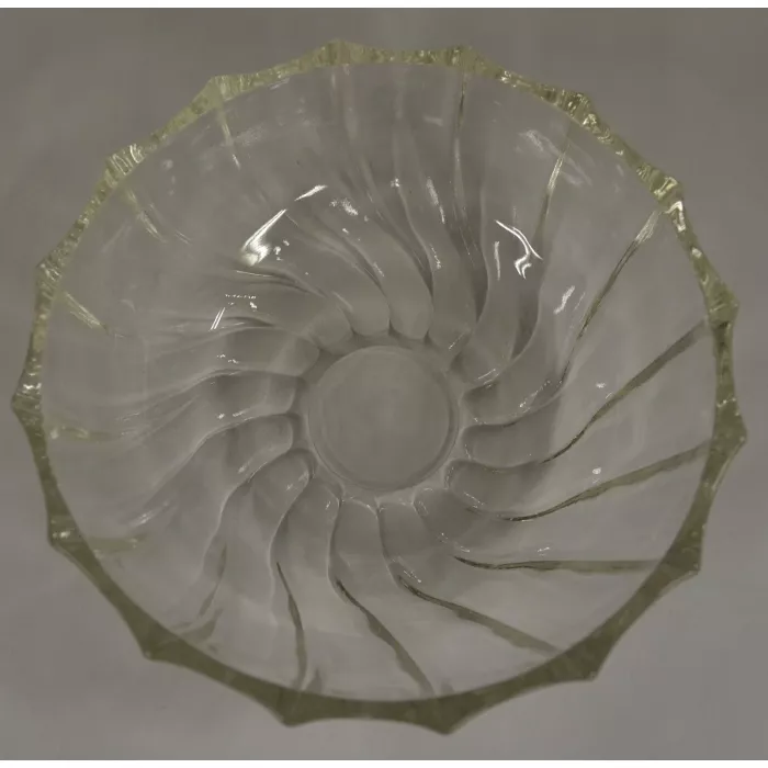 Clear Glass Swirl Pattern Fruit / Dessert Bowl - 5" Round