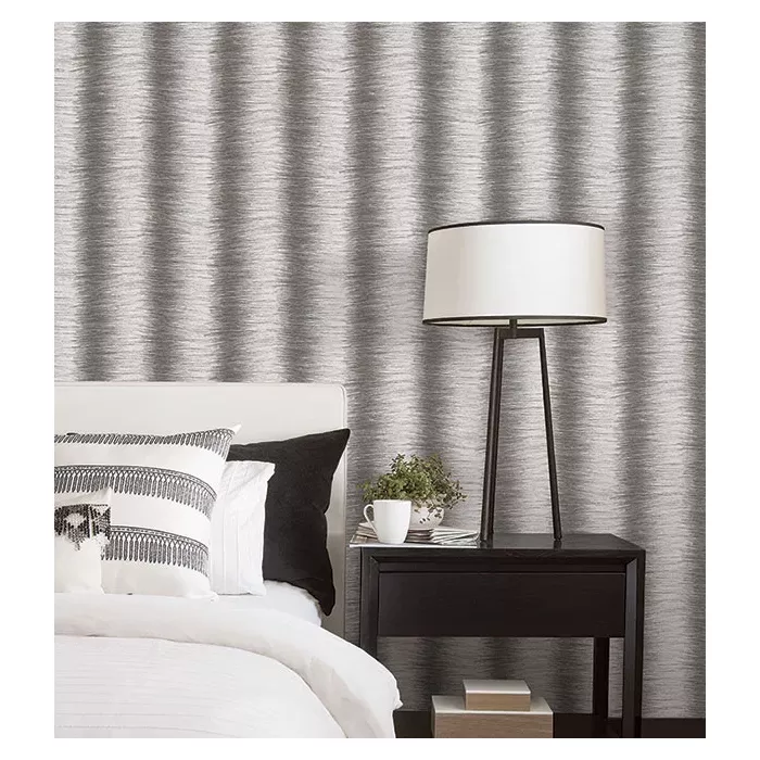 Zebra Stripe Wallpaper Grey, Pepper, Black Norwall Wallcovering G67953