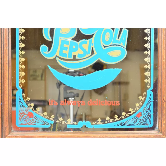 Pepsi Cola Advertising Mirrored Sign - 24" x 20"
