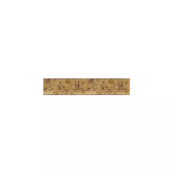 Boys Will Be Boys Tan Pirate Map Border ZB3103B