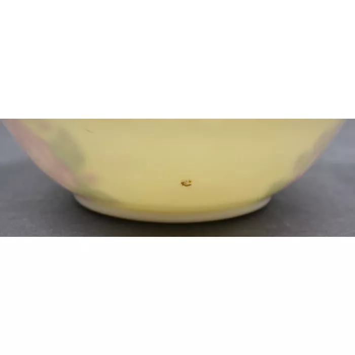 White China Rose Design Gold Trimmed Bowl - 6" Round