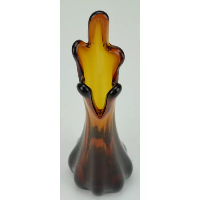 Amber Art Glass Stretch Vase - 11" Tall