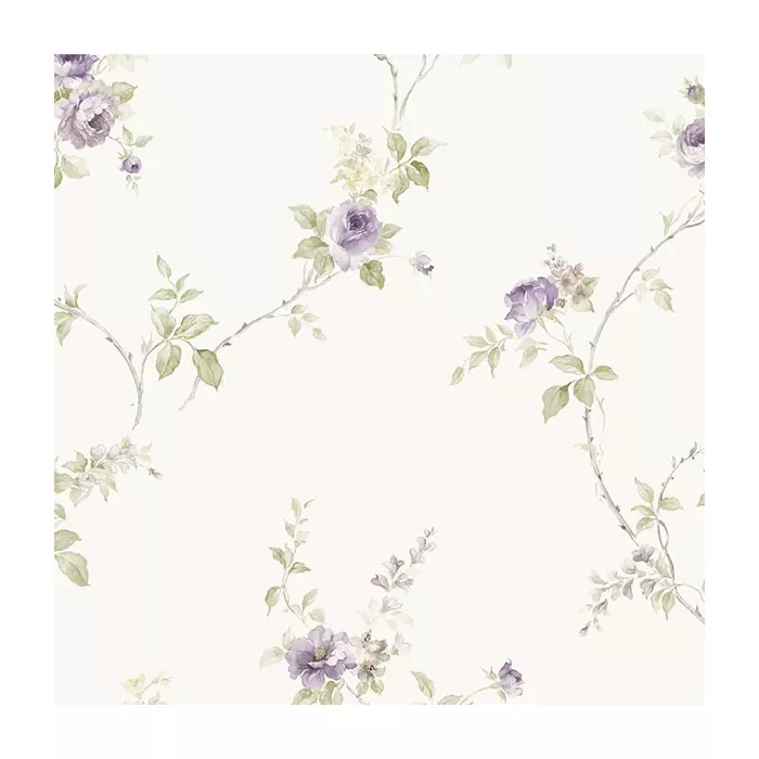 In-Reg White Wedding Trail Wallpaper Beige, Purple, Yellow Norwall Wallcovering IM36401