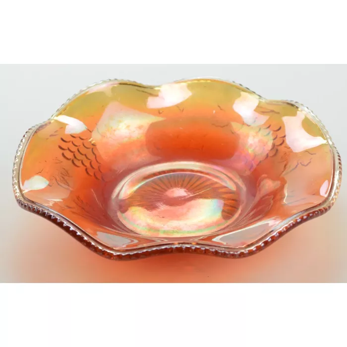 Carnival Bowl - Grape Design - Wavy Edge - 8" Diameter
