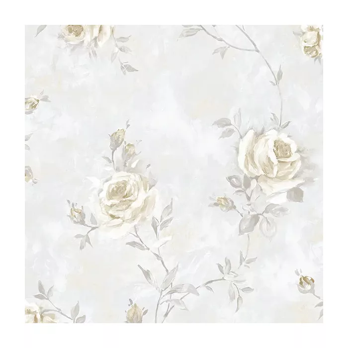 Painted Rose Trail Wallpaper Beige, Grey Norwall Wallcovering RG35735