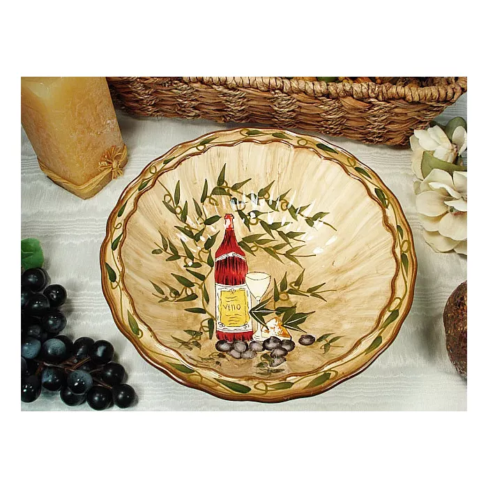 D'Lusso Designs - Tuscan Harvest Pattern - Round Serving Bowl