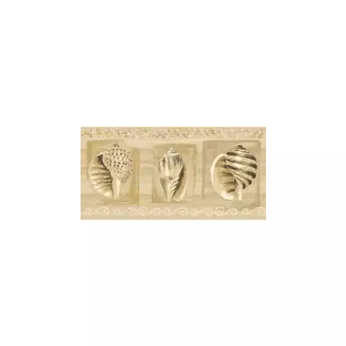 Beige Contemporary Seashell Wallpaper Border