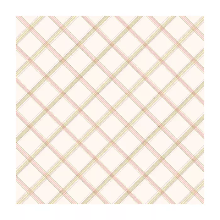 Pretty Plaid Wallpaper Pink, Green Norwall Wallcovering PP35544