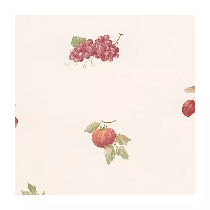 Fruit Recipe Wallpaper Beige, Purple, Green, Orange, Red Norwall Wallcovering FK26907