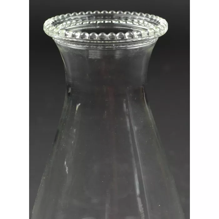 Vintage Clear Glass Saw Tooth Top Hurricane Lamp Chimney - 8.5" Tall