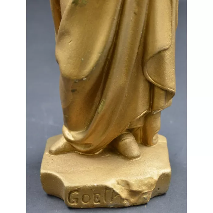 Vintage Statesmen Figurine - Gold Painted Plaster - 12.25" Tall