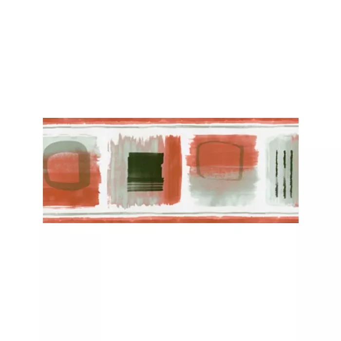 Red and Gray Color Block Wallpaper Border CT78155FB