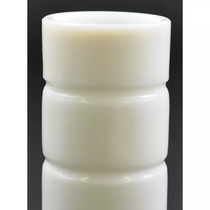 Vintage Milk Glass Stacked Ring Pattern Flower Vase - 6.75" Tall