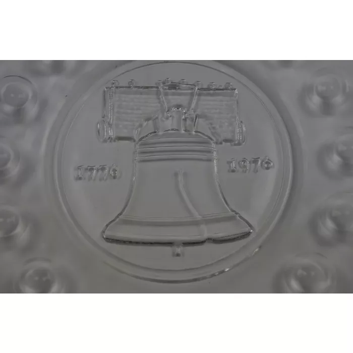 Clear Glass Bicentennial Plate - Liberty Bell - 1776 - 1976 - 8" Round