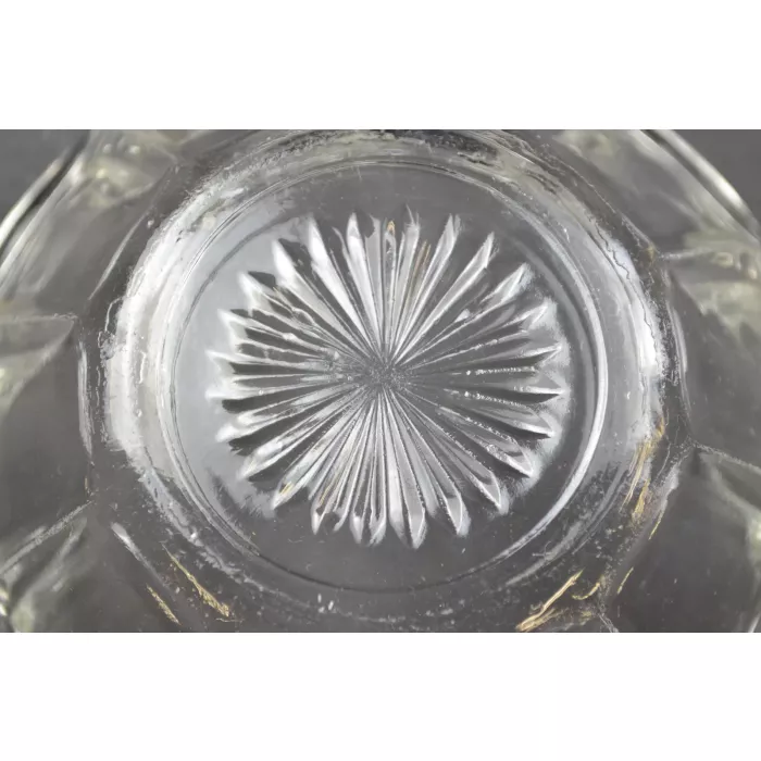 Clear Glass Panel Pattern Scalloped Dessert / Fruit Bowl - 4.375" Wide
