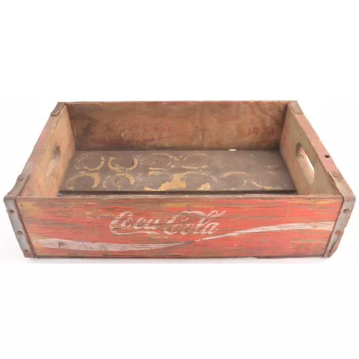 Coca Cola Crate - Red Wooden Coke Carrier - 1974 Chattanooga