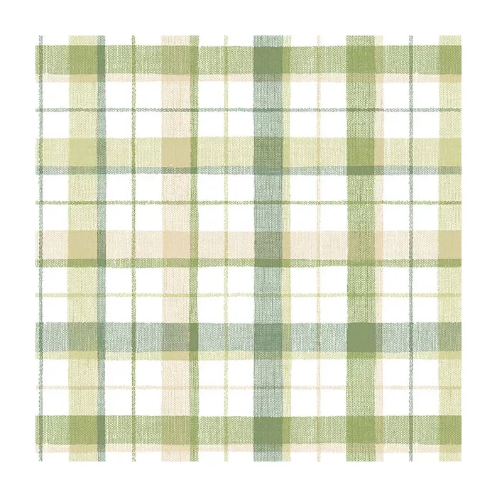 Linen Plaid Wallpaper Green, Beige Norwall Wallcovering CK36626