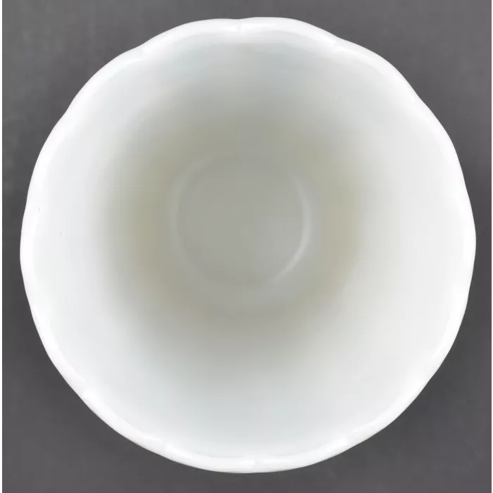 Fluted Milk Glass Scalloped Flower Vase - 8.5" Tall
