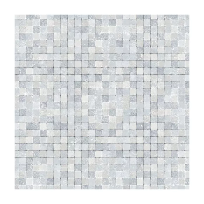 Shades of Grey/Blues Faux 1/2 inTiles Grey, Light Pale Blue, Grey/blue Norwall Wallcovering G67419