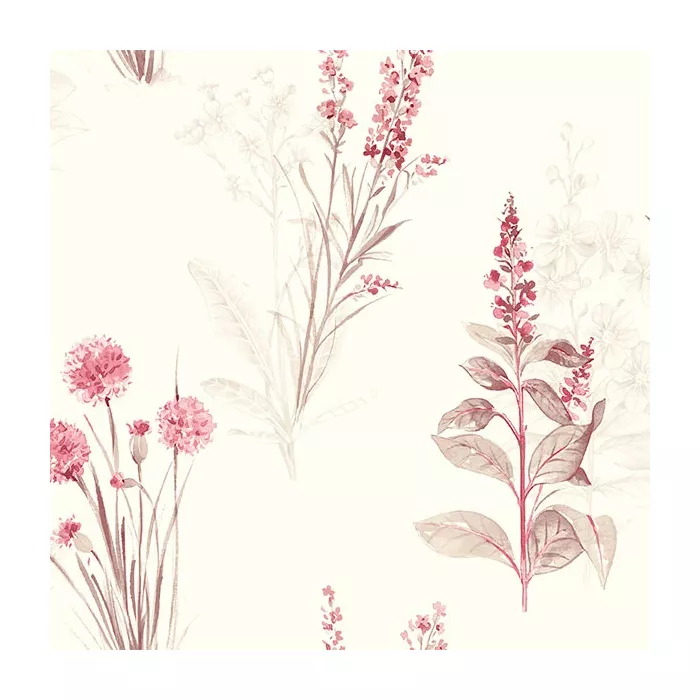 Flora Wallpaper Red, Cream Norwall Wallcovering AB42441